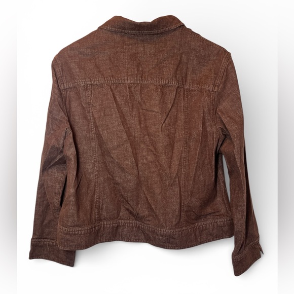 Susan Bristol Chocolate Jean Style Button Front Lightweight‎ Jacket 100% Cotton - Picture 2 of 4